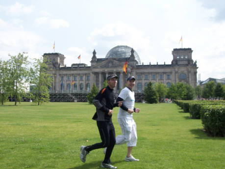 Joggen vor dem Reichstag